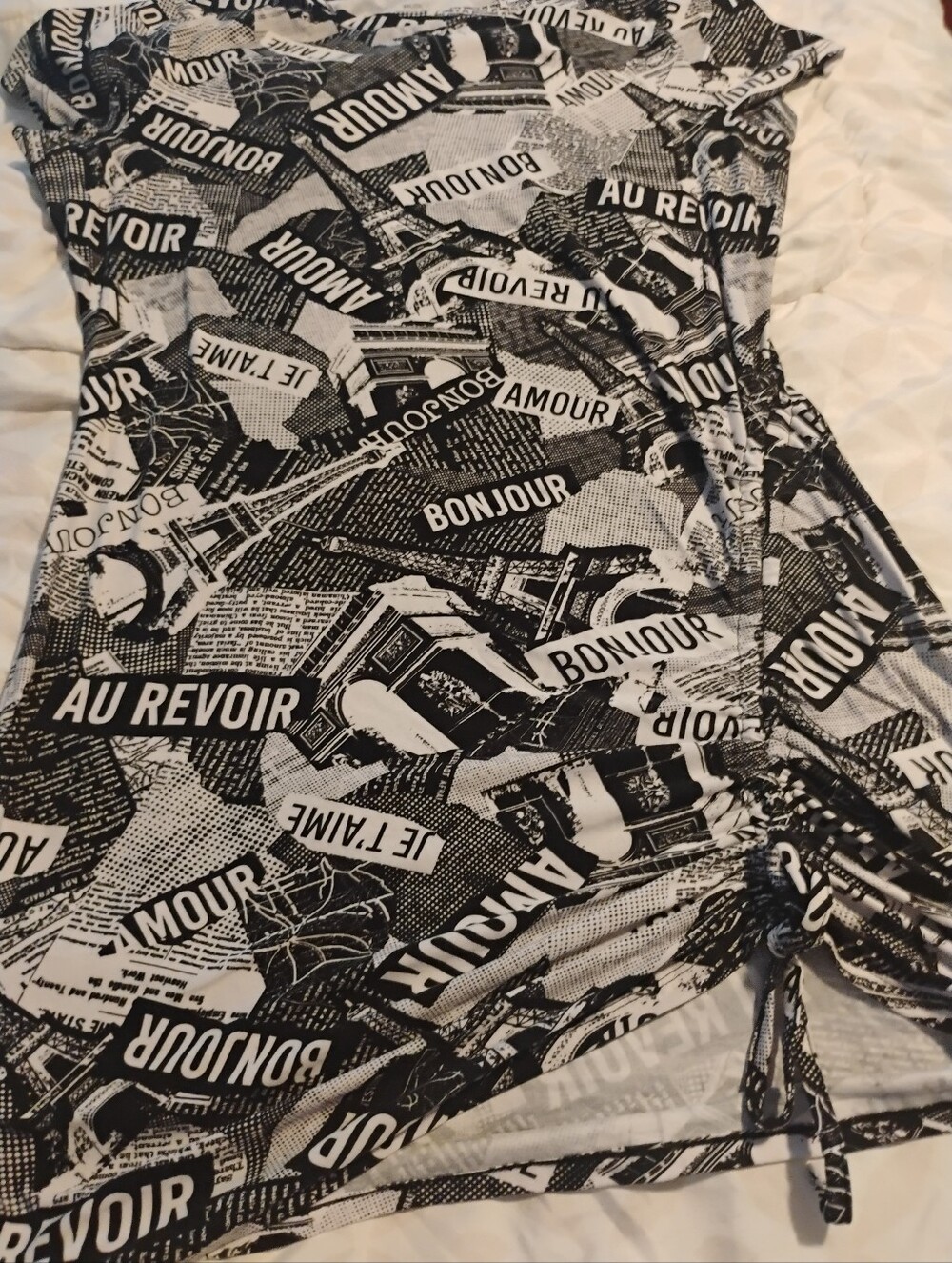 No Boundaries Black and White Graphic Dress